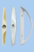 White, Tan, Brown patio door handle set option
